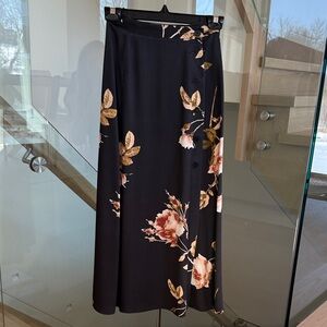 Wilfred Black Floral A-Line Skirt